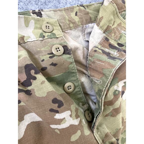 Army Camouflage Cargo Pants Mens W32 Combat Uniform Button Fly Insect Shields - Picture 7 of 10